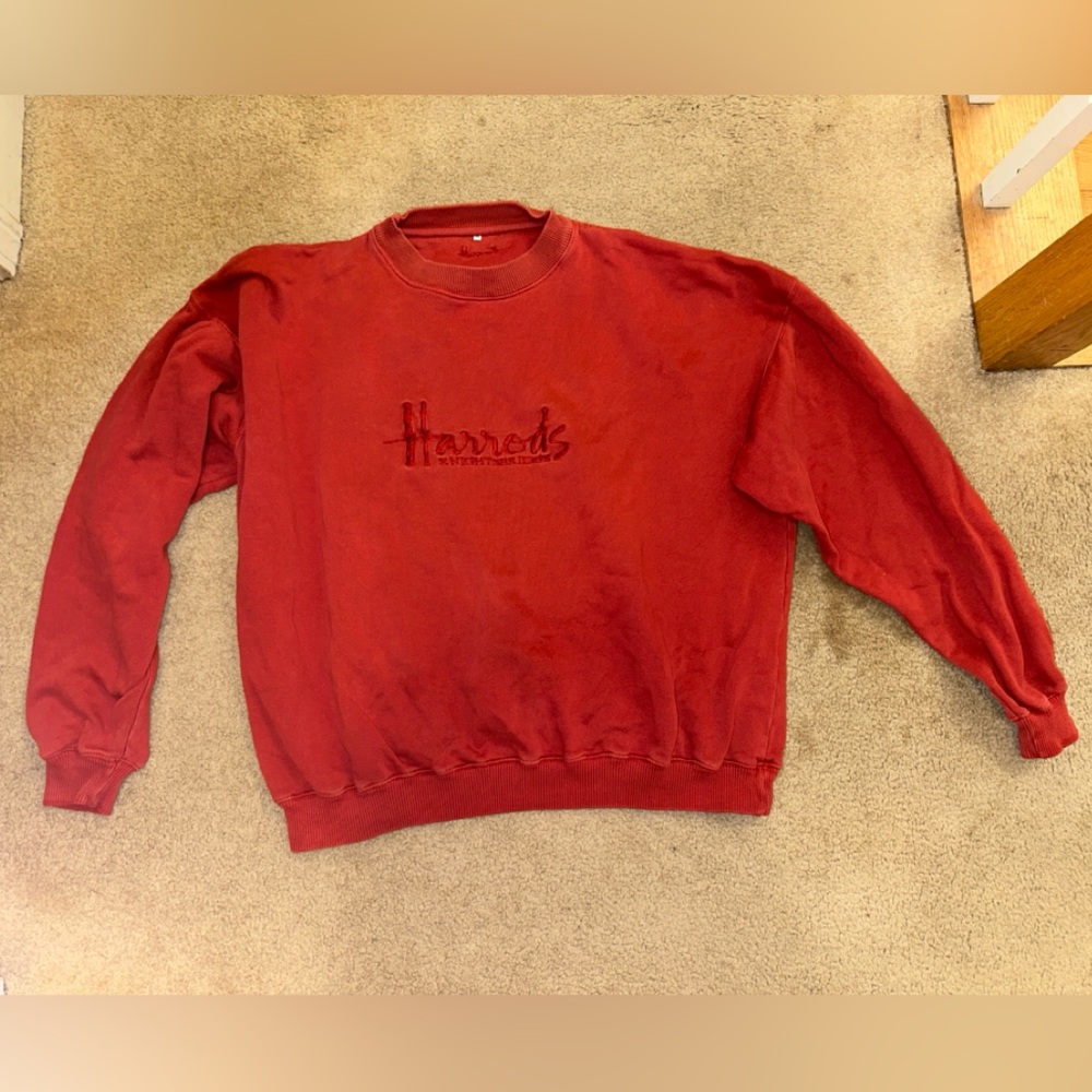 Harrods Unisex Red Crewneck Sweatshirt